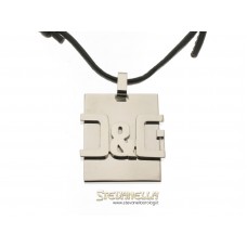 D&G collana pendente Overlap logo D&G acciaio DJ0733 new